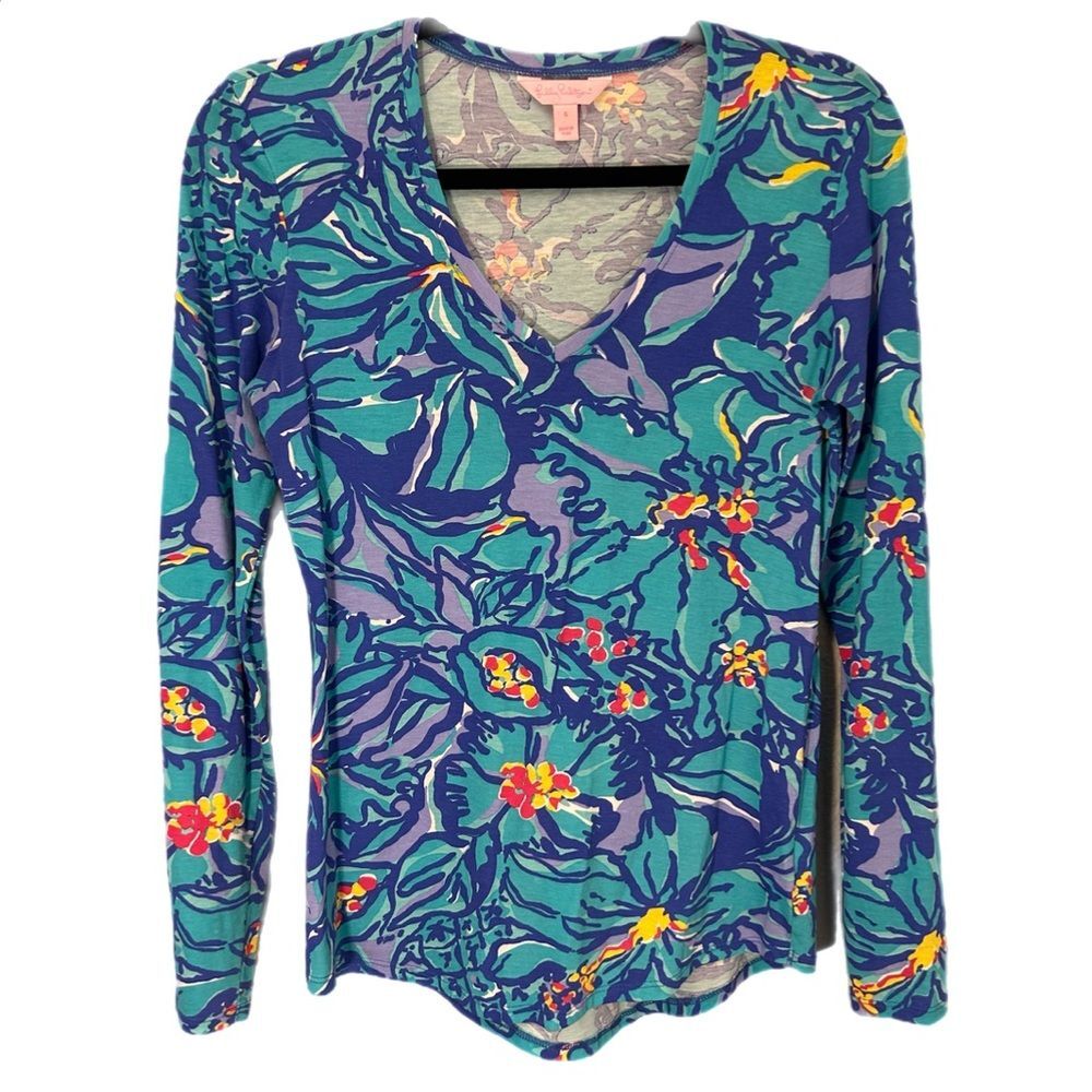 Lilly Pulitzer Women’s Size Small Top Long Sleeve V-Neck